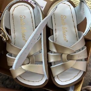 Salt water gold sandals